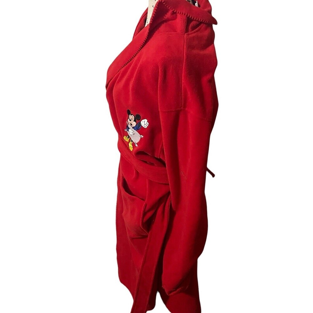 Vintage 1990s Disney Catalog Mickey Mouse Robe Red Soft Fleece Size LARGE RARE - Picture 3 of 16